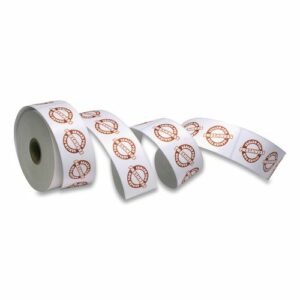 Tamper Seal Label, 1.88 x 6, Red/White, 500/Roll, 4 Rolls/Carton