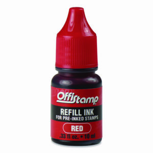 Refill Ink for Pre-Inked Stamps, 0.33 oz, Red