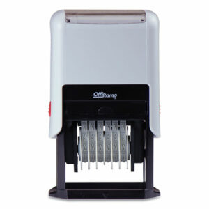 Numberer, Pre-Inked/Re-Inkable, 6 Bands, 1.88 x 0.25, Black