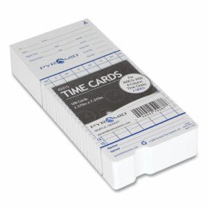 Time Clock Cards for Pyramid Technologies 2000/6000, Two Sides, 3.38 x 7.44, 100/Pack