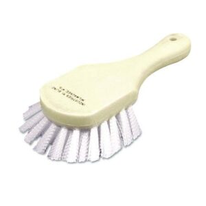 7920000610038, SKILCRAFT All-Purpose Scrub Brush, White Nylon Bristles, 3" Brush, 1.25" Nylon Bristles, Plastic Block
