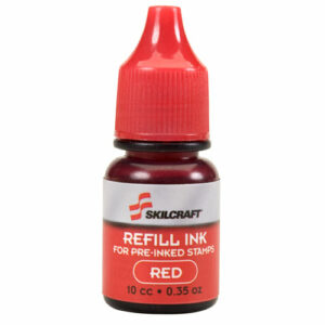 7510012073960, SKILCRAFT AccuStamp Refill Ink, 0.35 oz Bottle, Red