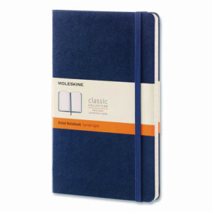 Classic Collection Hard Cover Notebook, 1-Subject, Dotted Rule (4 sq/in), Sapphire Blue Cover, (240) 8.25 x 5 Sheets