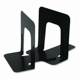 Steel Bookends, Nonskid Base, 4.75 x 5.13 x 5, Black, Pair