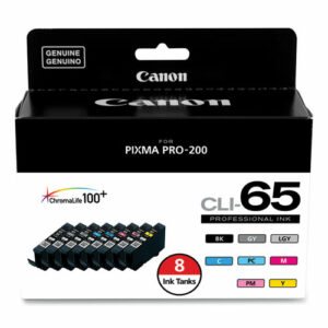 4215C007 (CLI-65) Ink, Black/Cyan/Gray/Light Gray/Magenta/Photo Cyan/Photo Magenta/Yellow, 8/Pack