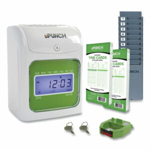 HN1500 Electronic Non-Calculating Time Clock Bundle, Digital Display, Beige/Green