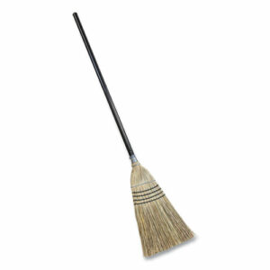 Bulldozer Heavy-Duty Outdoor Broom, Natural-Fiber Bristles, 54" Overall Length, Black/Natural