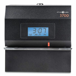 3700 Heavy-Duty Time Clock and Document Stamp, Digital Display, Black