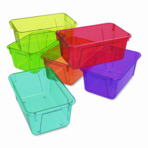 Cubby Bins, 12.2" x 7.8" x 5.1", Assorted Candy Colors, 5/Carton