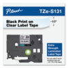 TZe Extra-Strength Adhesive Laminated Labeling Tape, 0.47" x 26.2 ft, Black on Clear - Image 3
