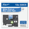 TZe Laminated Removable Label Tapes, 0.47" x 26.2 ft, White on Blue - Image 6