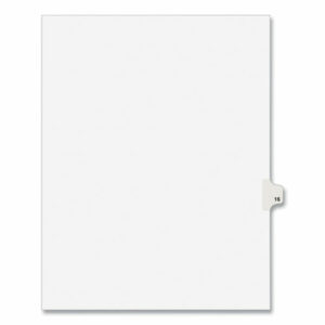 Preprinted Legal Exhibit Side Tab Index Dividers, Avery Style, 10-Tab, 16, 11 x 8.5, White, 25/Pack, (1016)