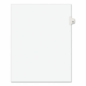 Preprinted Legal Exhibit Side Tab Index Dividers, Avery Style, 10-Tab, 55, 11 x 8.5, White, 25/Pack, (1055)