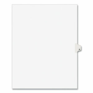 Preprinted Legal Exhibit Side Tab Index Dividers, Avery Style, 26-Tab, N, 11 x 8.5, White, 25/Pack, (1414)