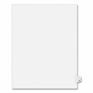 Preprinted Legal Exhibit Side Tab Index Dividers, Avery Style, 26-Tab, Y, 11 x 8.5, White, 25/Pack, (1425)