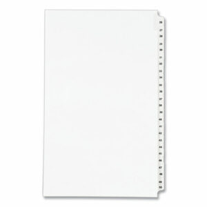 Preprinted Legal Exhibit Side Tab Index Dividers, Avery Style, 25-Tab, 26 to 50, 14 x 8.5, White, 1 Set, (1431)