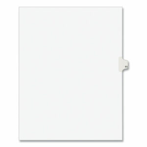 Preprinted Legal Exhibit Side Tab Index Dividers, Avery Style, 10-Tab, 11, 11 x 8.5, White, 25/Pack
