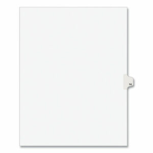 Preprinted Legal Exhibit Side Tab Index Dividers, Avery Style, 10-Tab, 14, 11 x 8.5, White, 25/Pack
