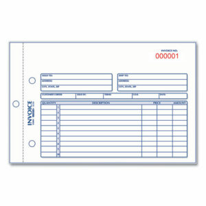 Invoice Book, Two-Part Carbonless, 5.5 x 7.88, 50 Forms Total