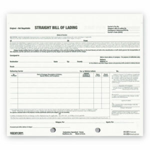 Snap-A-Way Bill of Lading, Short Form, Three-Part Carbonless, 7 x 8.5, 250 Forms Total