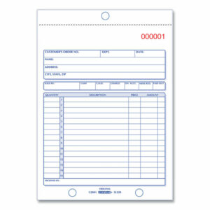 Sales Book, 15 Lines, Two-Part Carbonless, 5.5 x 7.88, 50 Forms Total