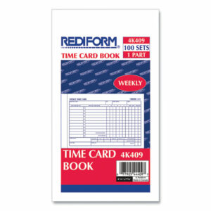 Weekly Employee Time Cards, Sunday-Saturday, One Side, 4.25 x 7, 100/Pad