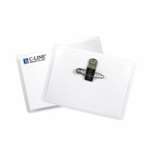 Name Badge Kits, Top Load, 4 x 3, Clear, Combo Clip/Pin, 50/Box