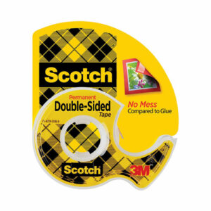 Double-Sided Permanent Tape in Handheld Dispenser, 1" Core, 0.5" x 37.5 ft, Clear