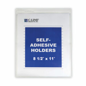 Self-Adhesive Poly Shop Ticket Holders, Super Heavy-Duty, Top Load 8.5 x 11 Insert, Clear Front, 50/Box