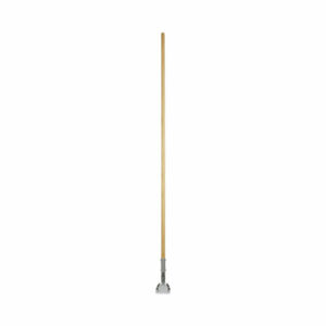 Clip-On Dust Mop Handle, Lacquered Wood, Swivel Head, 1" dia x 60", Natural