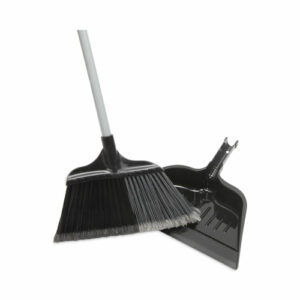 7920016994055, SKILCRAFT Extra Wide-Angle Broom with Dustpan, 15", Black/Gray