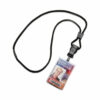 8455016988431, SKILCRAFT Dual Card ID Holder, With 36" Lanyard, Horizontal/Vertical, 2.13" x 3.38, Frosted, Dozen
