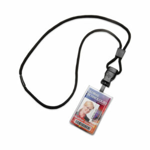8455016988431, SKILCRAFT Dual Card ID Holder, With 36" Lanyard, Horizontal/Vertical, 2.13" x 3.38, Frosted, Dozen