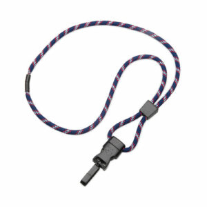 8455016988428, SKILCRAFT Breakaway Lanyard, Plastic Side Release Buckle Fastener, 36" Long, Blue/Red/White, Dozen