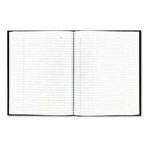 Business Notebook with Self-Adhesive Labels, 1-Subject, Medium/College Rule, Black Cover, (192) 9.25 x 7.25 Sheets