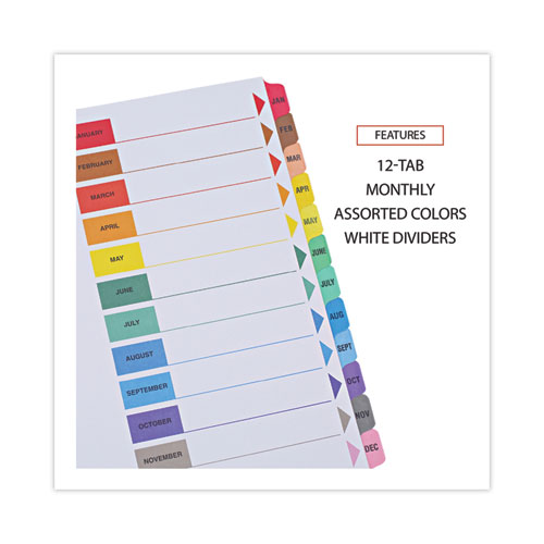Deluxe Table of Contents Dividers for Printers, 12-Tab, Jan. to Dec., 11 x 8.5, White, 1 Set - Image 4