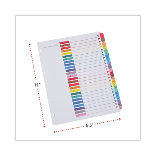 Deluxe Table of Contents Dividers for Printers, 26-Tab, A to Z, 11 x 8.5, White, 1 Set - Image 3