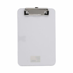Plastic Clipboard with Low Profile Clip, 0.5" Clip Capacity, Holds 5 x 8 Sheets, Clear