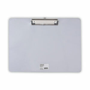 Plastic Brushed Aluminum Clipboard, Landscape Orientation, 0.5" Clip Capacity, Holds 11 x 8.5 Sheets, Silver