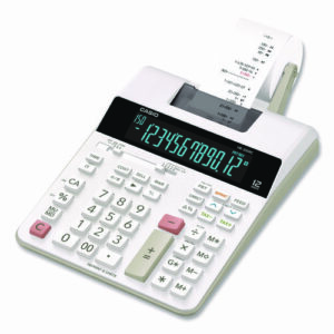 HR-300RC 12-Digit Printing Calculator, Black/Red Print, 2 Lines/Second, White