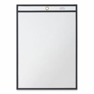 Heavyweight Ticket Holder, Top Load 9 x 12 Insert, Clear Front, Black Border, 25/Pack