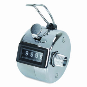Crowd Control Hand Tally Counter, Registers 0-9999, Chrome