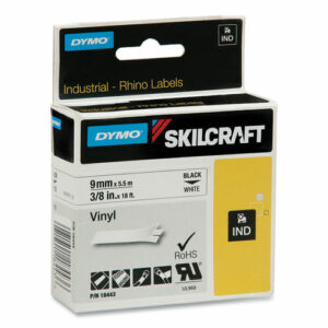 7530016871402, SKILCRAFT Dymo Industrial Rhino Nylon Label Tape Cassette, 3/4" x 11-1/2 ft