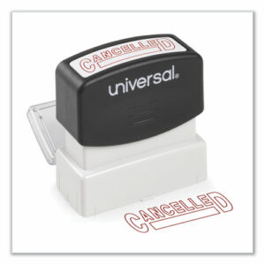Message Stamp, CANCELLED, Pre-Inked One-Color, Red