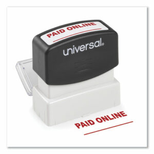 Message Stamp, PAID ONLINE, Pre-Inked One-Color, Red