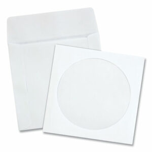 CD/DVD Sleeves, 1 Disc Capacity, White, 100/Box