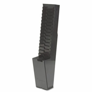 Expanding Time Card Rack, 25 Pockets, Plastic, Black