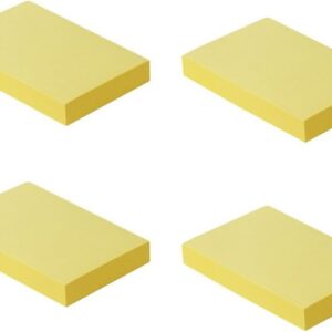 Sticky Notes, 3"x 2" Self-Stick Notes Pads, Easy to Post for Office, School, Home, 4 Pads/Pack, 100 Sheets/Pad,Total 400 Sheets (Yellow)