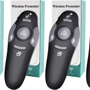 (4 Units) Wireless Presentation Clicker for PowerPoint, Wireless Presenter Remote with Laser Pointer Slide Clickers for Mac/Windows/Linux, Computer/Laptop, Google Slide/PPT/Keynote