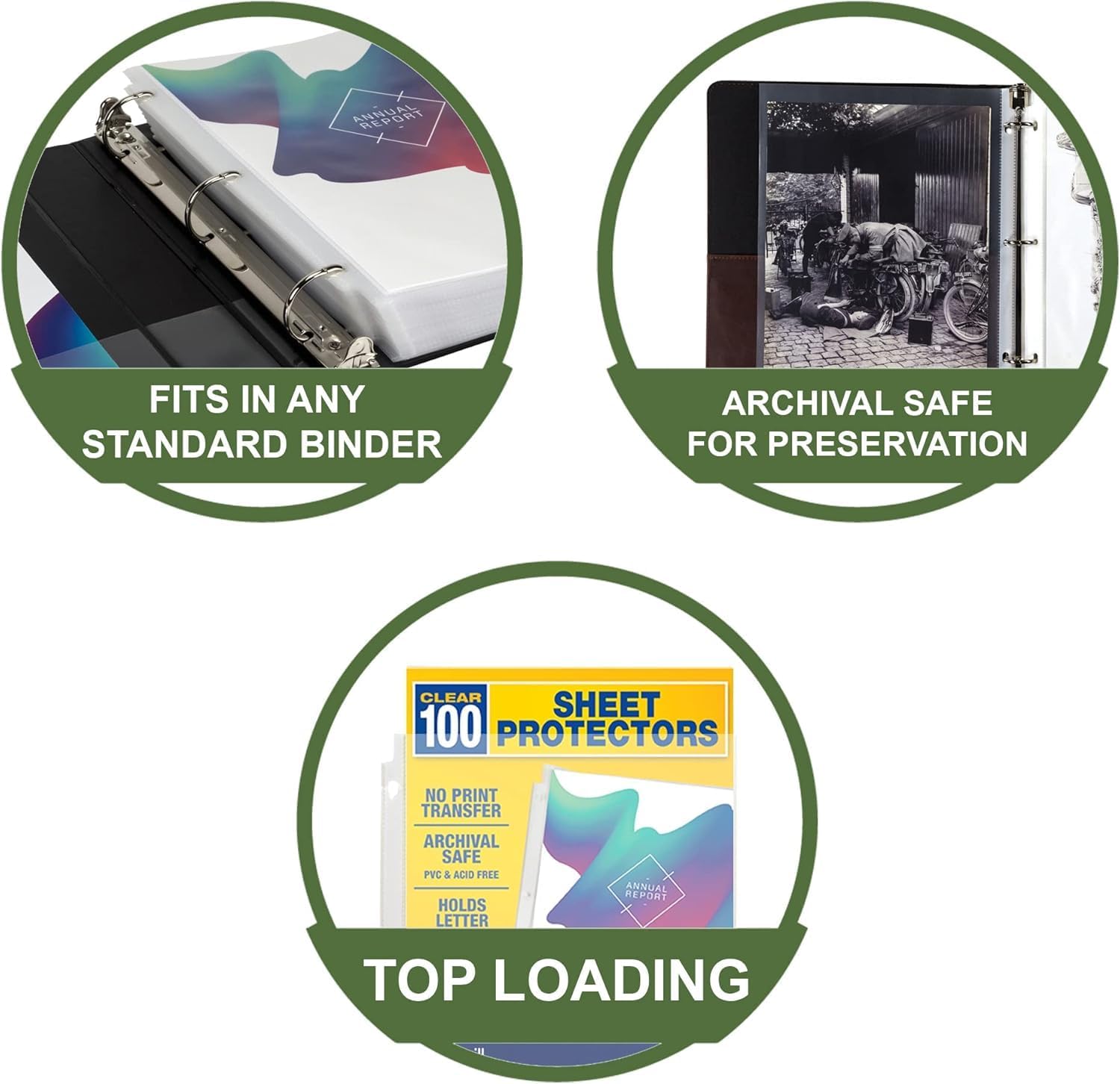 Samsill Heavy Duty Sheet Protectors for 3 Ring Binders, 8.5 x 11 Clear Page Protectors, Plastic Sleeves & Report Covers, Acid Free Archival Safe Document Protectors - Image 5